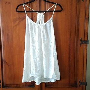 White Cotton Floral Embroidered Chemise